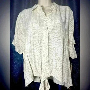 Nine West Tie Front Dolman Womens Top